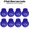 Jomeya Glove Locks, 8 Pack Baseball Glove Lace Locks, No More Knots Required, Universal Fit for Baseball and Softball Gloves (Navy Blue) view 4