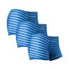 SWJGLITTR Men's Ice Silk Striped Underwear Breathable Seamless Boxer Briefs Mesh Elastic Underpants (Blue A 3pc,Large) view 1