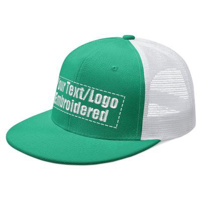 Unisex Custom Embroidered Mesh Baseball Cap Flat Hip Hop Hats for Men Women Sun Hat Snapback Hats 01