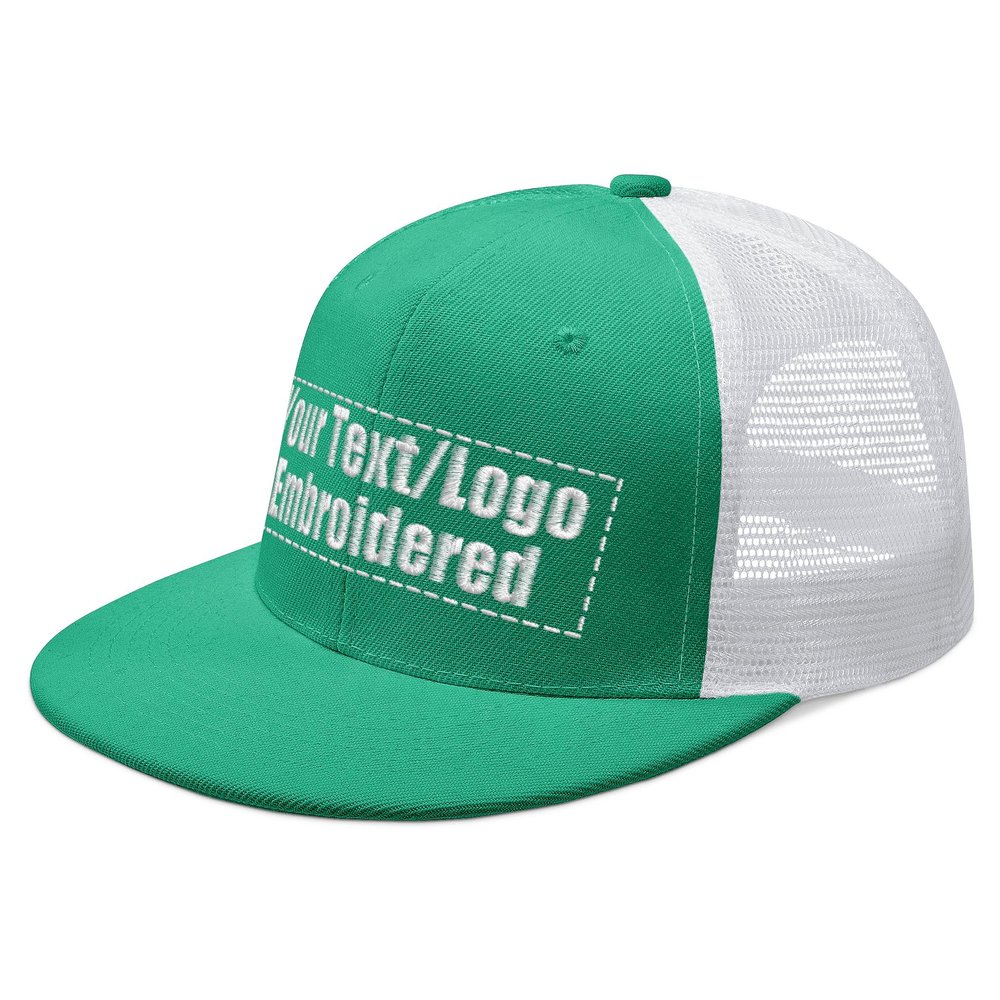 Unisex Custom Embroidered Mesh Baseball Cap Flat Hip Hop Hats for Men Women Sun Hat Snapback Hats 01