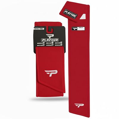 PLAYEUR Every Play Counts. Play with Heart. Trust Our Football Towels for Unbeatable Grip & Clear Vision - Lightweight for All Your Sports Gear (Youth, Red)