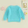 Mubineo Baby Girl Winter Clothes Cute Flower Sweater Crewneck Pullover Long Sleeve Knit Newborn Infant Sweaters (US, Age, 4 Years, 5 Years, Light Blue) view 3