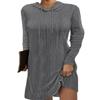 Akivide Womens Lightweight Hoodie Dress Casual Long Sleeve Knitted Hooded Sweatshirt Slim Knee Length Pullover Fall Clothes view 1