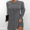 Akivide Womens Lightweight Hoodie Dress Casual Long Sleeve Knitted Hooded Sweatshirt Slim Knee Length Pullover Fall Clothes view 3