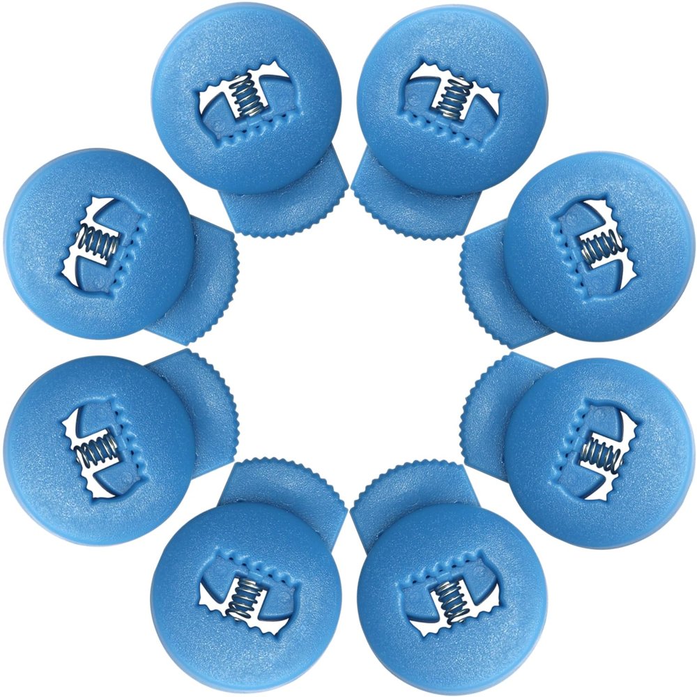 Jomeya Glove Locks, 8 Pack Baseball Glove Lace Locks, No More Knots Required, Universal Fit for Baseball and Softball Gloves (Sky Blue)