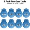 Jomeya Glove Locks, 8 Pack Baseball Glove Lace Locks, No More Knots Required, Universal Fit for Baseball and Softball Gloves (Sky Blue) view 4
