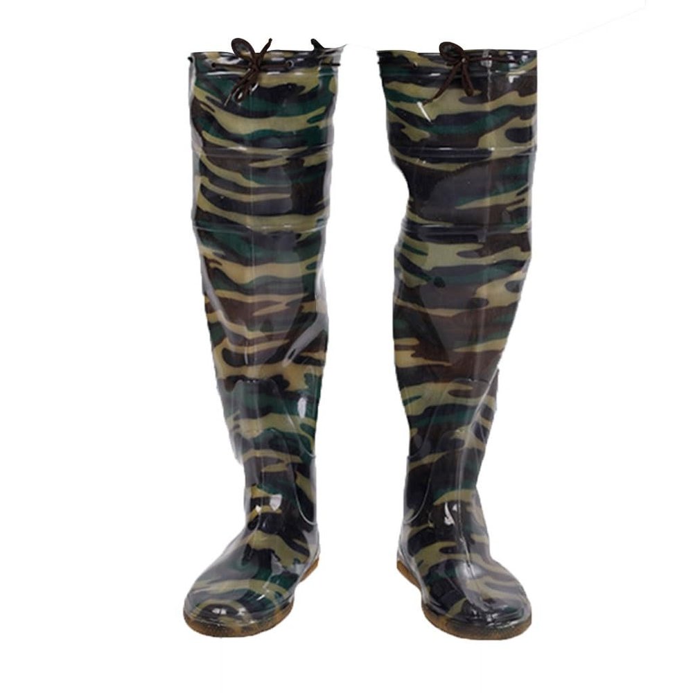 Hip Waders Male and Female Hip Waders, PVC Waterproof Knee and Hip Boots, Suitable for Fishing, Hunting, and Aquatic Industry (Color : Green 55cm, Size : 5.5)