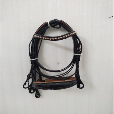 SABA International Weymouth Leather Double Reins Bridle Brown Padding (Extra Large)