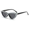 bullabulling Pearl Cat Eye Sunglasses Womens Cute Fashion Trendy Eyewear UV Protection (black) view 2