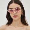 bullabulling Pearl Cat Eye Sunglasses Womens Cute Fashion Trendy Eyewear UV Protection (black) view 3