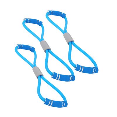 BESPORTBLE 3pcs Resistance Bands Blue Shape Elastic Exercise Bands for Strength Training and Physical Therapy Latex Material for Home Workouts and Fitness Activities
