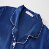 Hupohoi Unisex Girls Boys Kids Pajama Sets Button Down Satin Sleepwear Nighty 3PCS Silky Lounge Sets Nightwear Short Sleeve Long Pants, 3pcs-NavyBlue, 8 view 2