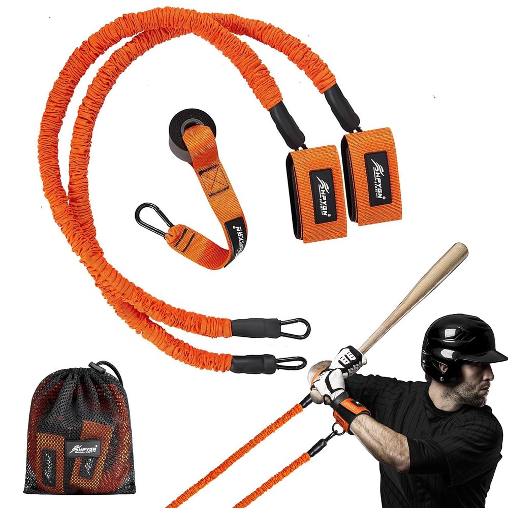 100LBS Resistance Bands - Baseball Training Equipment for Youth & Adult Athletes - Improve Pitching, Batting, Arm Strength, Flexibility, Rotational Speed