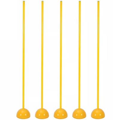 HDYZJQ 3.3/4/5ft Yellow Agility Poles, Soccer Training Poles for Outdoor Sports and Fitness, Sports Coaching Sticks with Removable Water and Sand Injection Base(Yellow-5,1.2m(4ft))