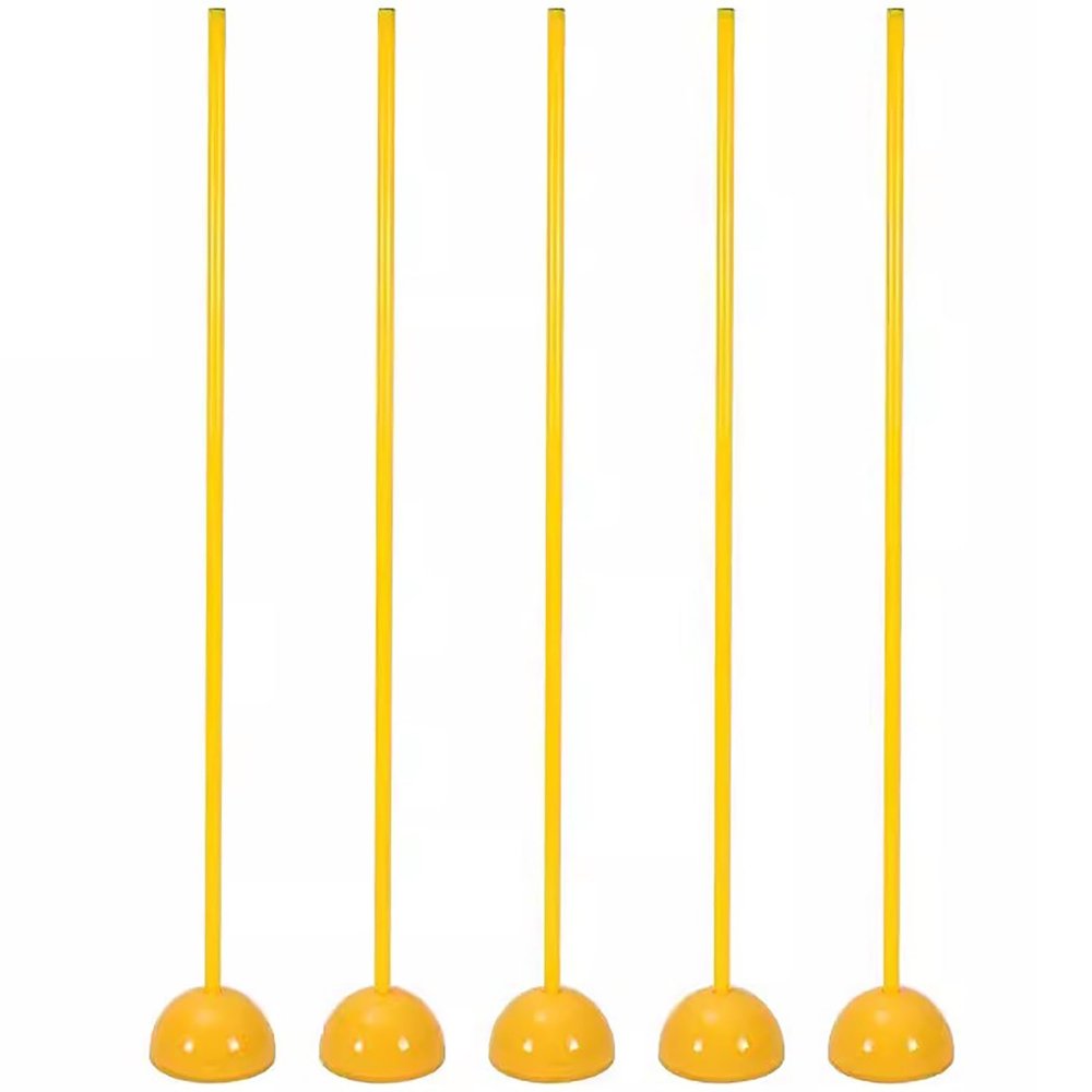 HDYZJQ 3.3/4/5ft Yellow Agility Poles, Soccer Training Poles for Outdoor Sports and Fitness, Sports Coaching Sticks with Removable Water and Sand Injection Base(Yellow-5,1.2m(4ft))