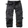 KOCTHOMY Men's Fleece Lined Hiking Pants,Winter Outdoor Thermal Casual Work Cargo Pants with Multi Pockets, No Belt,JR55 Black Camo 34 view 1