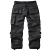 KOCTHOMY Men's Fleece Lined Hiking Pants,Winter Outdoor Thermal Casual Work Cargo Pants with Multi Pockets, No Belt,JR55 Black Camo 34 view 3