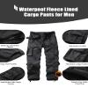 KOCTHOMY Men's Fleece Lined Hiking Pants,Winter Outdoor Thermal Casual Work Cargo Pants with Multi Pockets, No Belt,JR55 Black Camo 34 view 4