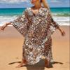 Leisureperiod Kaftan Dresses for Women Plus Size Summer Beach Dress Stripe Print V neck Cover Up Loose Soft Caftan Ethnic Wear Casual Dress view 3
