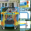 Toddler Trampoline for Kids Ages 1-8, 55'' Small Trampoline with Safety Enclosure Net & Adjustable Gymnastics Bar, Indoor & Outdoor Baby Mini Trampolines, Birthday Gifts for Children & Boys & Girls view 4