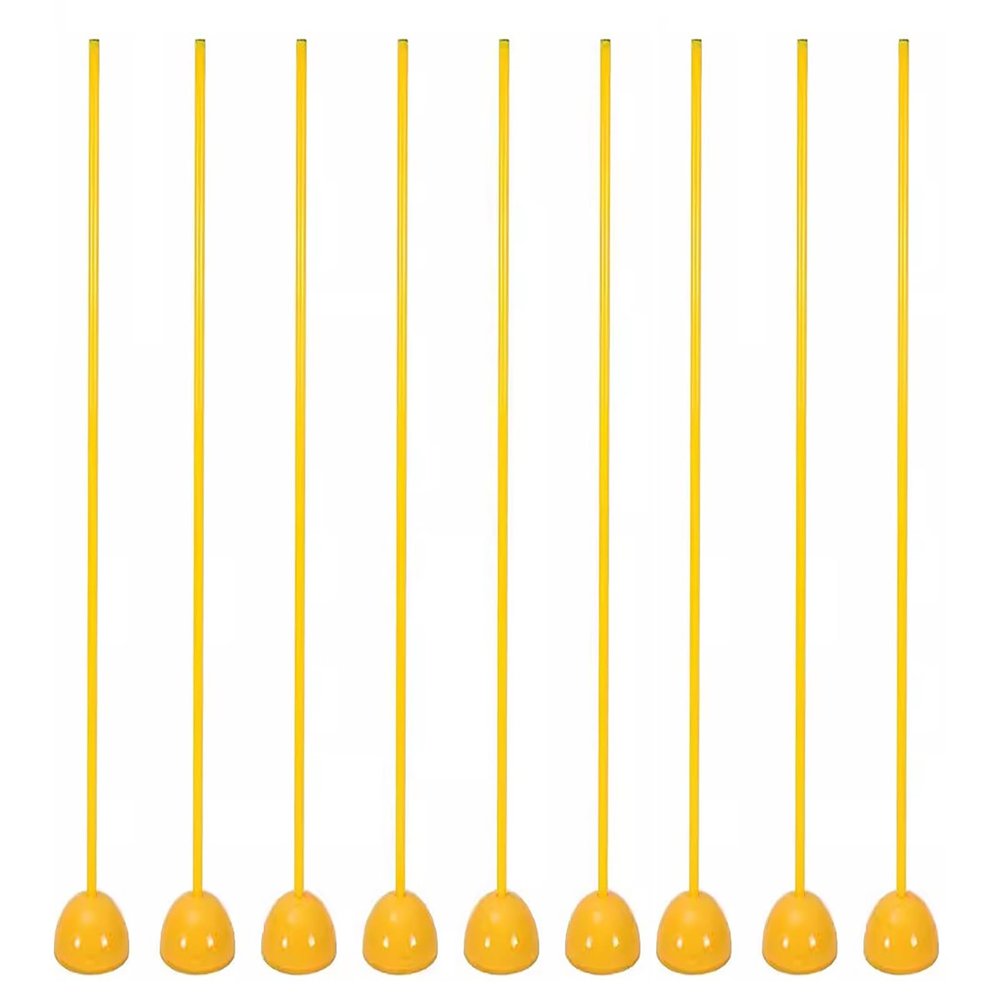 HDYZJQ 3.3/4/5ft Yellow Agility Poles, Soccer Training Poles for Outdoor Sports and Fitness, Sports Coaching Sticks with Removable Water and Sand Injection Base(Yellow-9,1m(3.3ft))