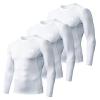 MEETYOO Men's Compression Long Sleeve Athletic Workout Shirt, White+White+White, XX-Large view 1
