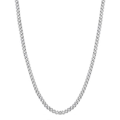 3.5mm,5mm,7mm Silver Necklace for Men, Mens Necklace Chains Stainless Steel Cuban Link Chain Necklace for Men and Boys, Mens Chain Hip-Hop & Cool Style, 316L Stainless Steel (5mm, 19 inch)