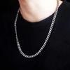 3.5mm,5mm,7mm Silver Necklace for Men, Mens Necklace Chains Stainless Steel Cuban Link Chain Necklace for Men and Boys, Mens Chain Hip-Hop & Cool Style, 316L Stainless Steel (5mm, 19 inch) view 2