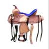 Youth Kids Barrel Horse Western Saddle Tack Set Roughout Leather Blue Suede Seat (Only Saddle, 8" Seat) view 1