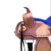Youth Kids Barrel Horse Western Saddle Tack Set Roughout Leather Blue Suede Seat (Only Saddle, 8" Seat) view 3