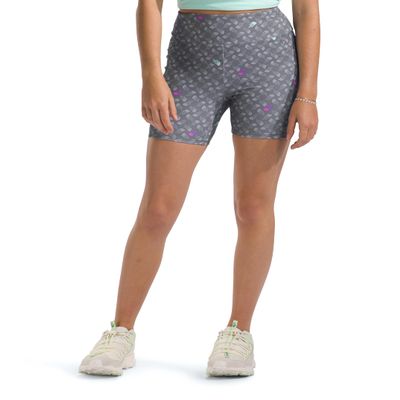 The North Face Girls Never Stop Bike Short, M, Smoked Pearl TNF Shadow Toss Print