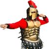 Muscle Jacket Armor Medieval & 300 Spartan Helmet King Roman Halloween Costume view 1