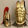 Muscle Jacket Armor Medieval & 300 Spartan Helmet King Roman Halloween Costume view 2
