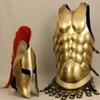 Muscle Jacket Armor Medieval & 300 Spartan Helmet King Roman Halloween Costume view 4