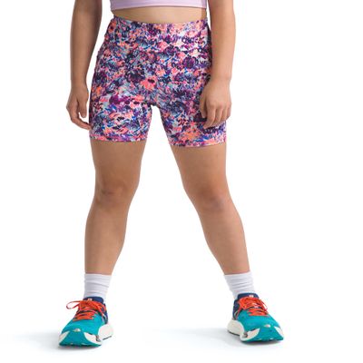 The North Face Girls Never Stop Bike Short, M, Radiant Poppy Maze Floral Print