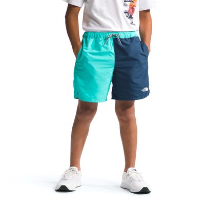 The North Face Boys Amphibious Class V Short, M, Geyser Aqua Wavy BP Phantom Print/Shady Blue Wavy BP Phantom Print