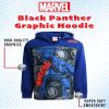 Marvel Boys Hoodie - Fleece Pullover Quarter Zip Sweatshirt Graphic Hoodies for Boys - Novelty Clothing for Toddlers & Kids, Size 2T, Black Panther Royal view 3