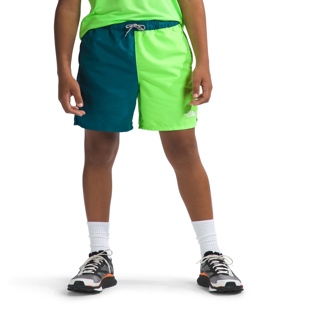 The North Face Boys Amphibious Class V Short, XL, Blue Moss Wavy BP Phantom Print/Safety Green Wavy BP Phantom Print