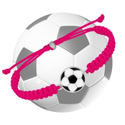 Soccer Bracelet, Soccer Jewelry, Adjustable Unisex Paracord Bracelets - Soccer Gift For Players and Teams(Hot Pink)