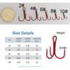 20pc/Box Fishing Treble Hooks Set High Carbon Steel Fishing Hooks Classic Round Bend Hook 2# 4# 6# 8# 10# (2#-20pcs, Red) view 2