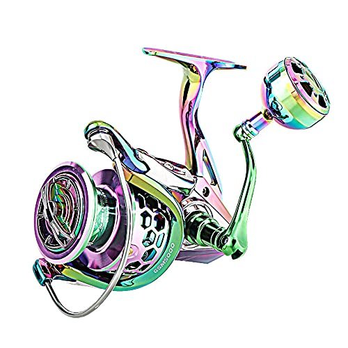 Cosych Spinning Reel, Colorful Fish Wire Wheel -HPCR rolty Bead Bearings, Multi -Curly Traction System, CNC Wire Tube, Smooth Operation,Burst,gsm3000