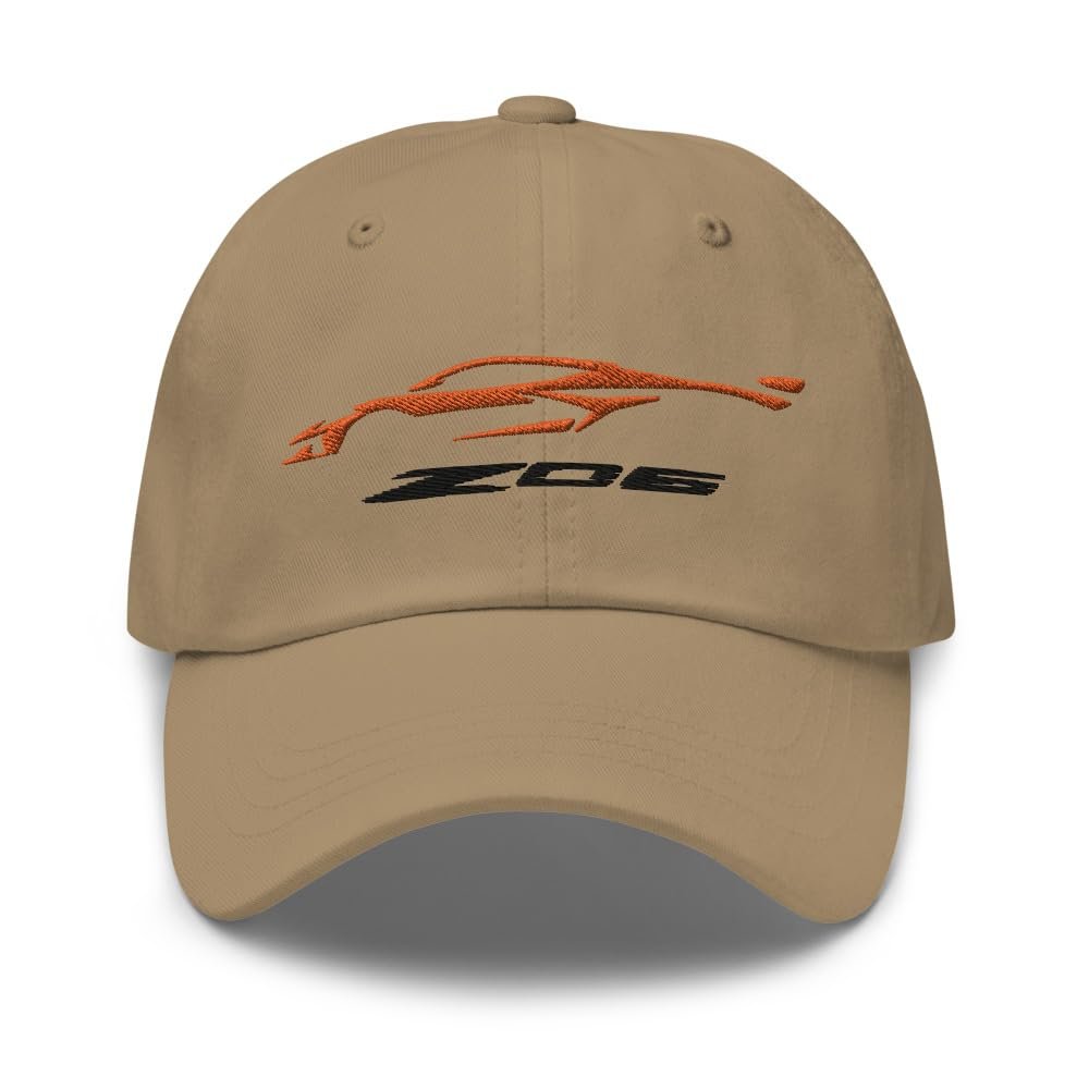 2023 Sports Car Z06 C8 Corvette Sebring Amplify Orange Silhouette Emroidered Dad hat