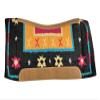 Showman Black, Mustard & Pink Wool Saddle Pad w/Memory Felt view 1