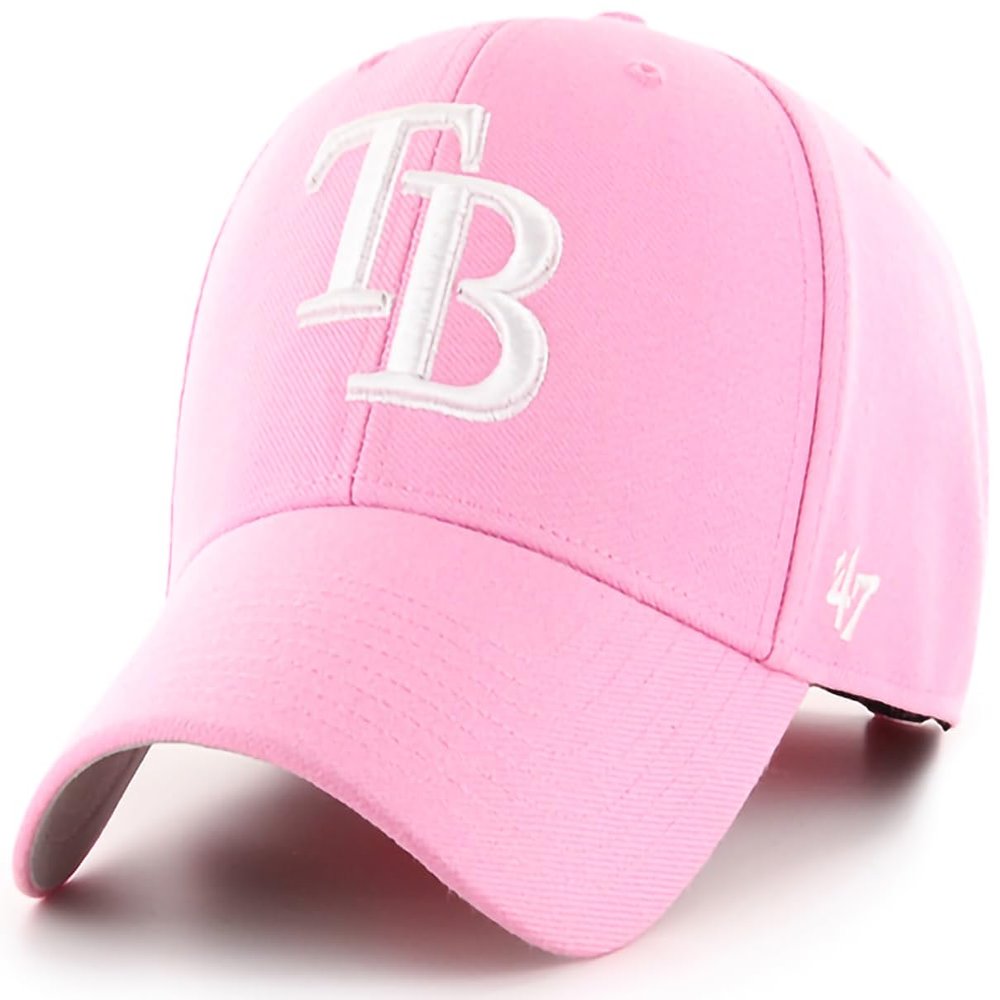 '47 MLB Rose MVP Adjustable Hat, Women's One Size Fits All (One Size, Tampa Bay Rays)