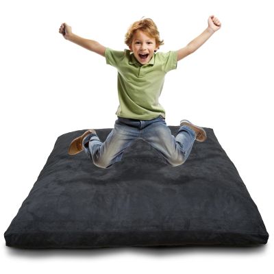 SENSORY4U Crash Pad for Kids Sensory Crash Pad with Foam Blocks - XL (5 Foot X 5 Foot) Grey - for Sensory Gym Room with Washable Cover