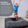 SENSORY4U Crash Pad for Kids Sensory Crash Pad with Foam Blocks - XL (5 Foot X 5 Foot) Grey - for Sensory Gym Room with Washable Cover view 3