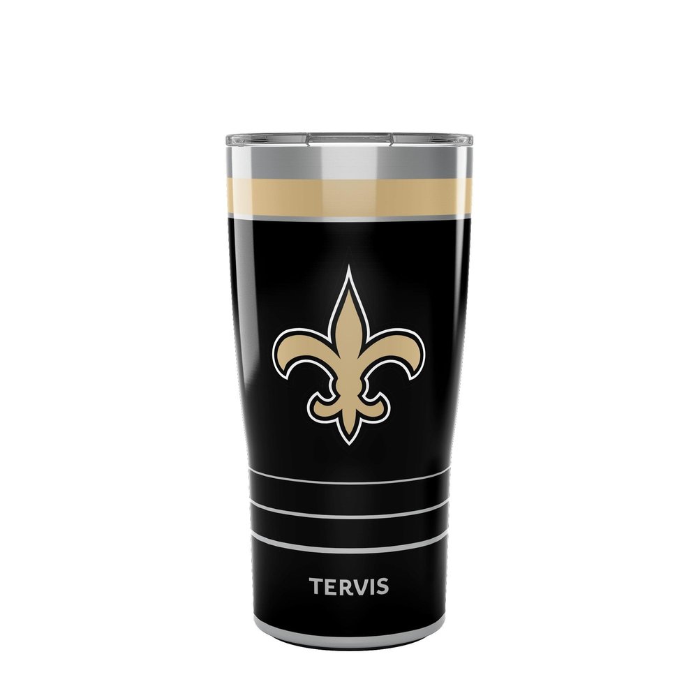 Tervis Traveler NFL New Orleans Saints - MVP Triple Insulated Tumbler Travel Cup Keeps Drinks Cold & Hot, 20oz, Stainless Steel
