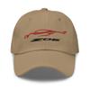 2023 Sports Car Z06 C8 Sports Car Torch Red Silhouette Emroidered Dad hat view 1