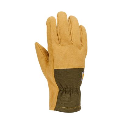 Carhartt Women's Synthetic Suede Stretch Knit Glove, Barley/Basil, Large