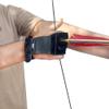 Hunt & Seek Archery Glove Finger Tab Accessories - Suede Leather Hunting Glove for Recurve & Compound Bow - Three Finger Guard Unisex (Large, Black) view 2